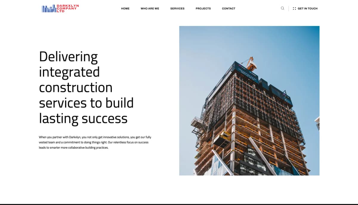 Darkxlyn - Showcasing comprehensive service offerings and project portfolio